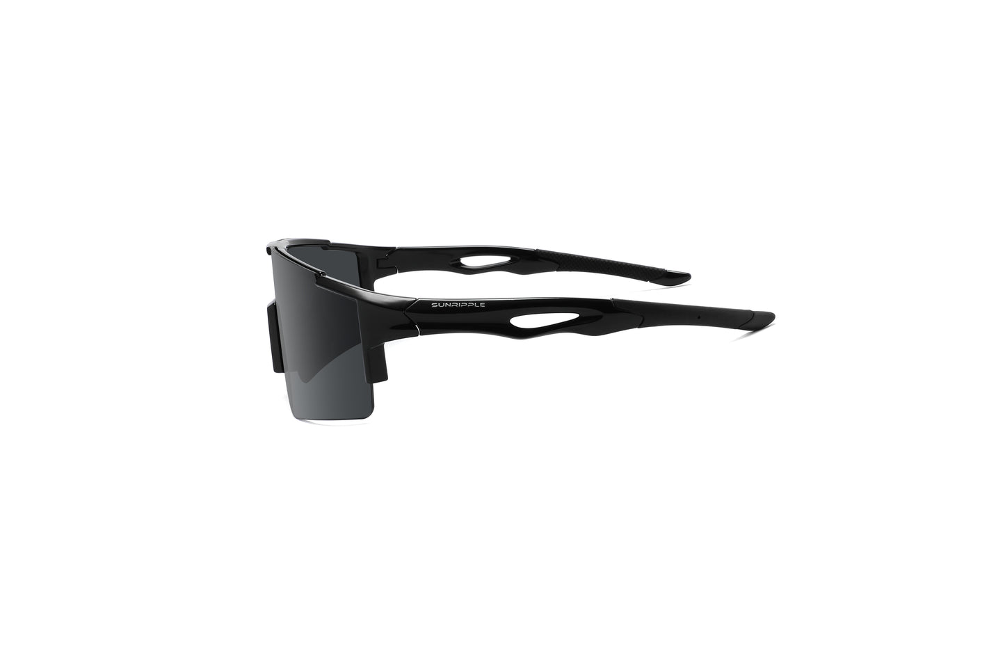 Side view of Sunripple SRS01C1 Sport Sunglass, designed for outdoor activities and cycling glasses, offering a durable and comfortable fit for an active lifestyle.